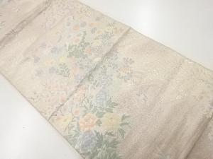 アンティーク　花鳥模様織出し袋帯（材料）